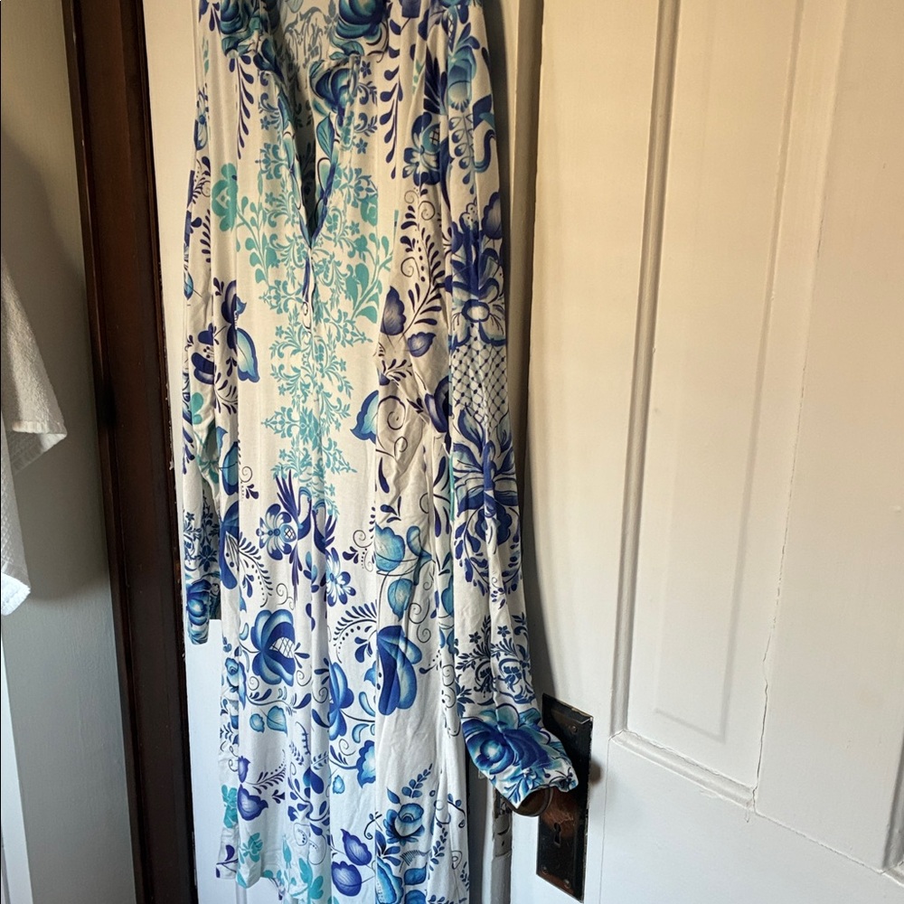 Johnny Was Blue and Pink Floral Dress - Picture 8 of 15